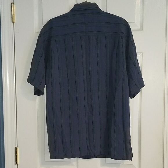 Tommy Bahama blue silk dress shirt Sz M - Picture 5 of 6